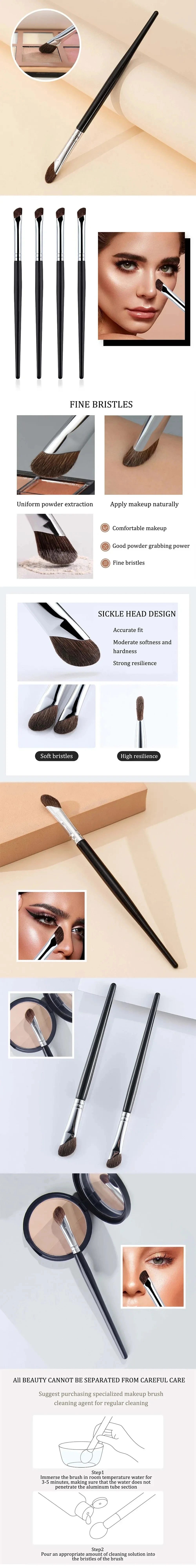 3D-Nasenschattenpinsel, Gesichtskontur-Make-up-Pinsel, weicher Pinselkopf, Rouge- und Highlighter-Pinsel, koreanische Kosmetik, Damen-Gesichtsschönheitswerkzeuge – Detail 2