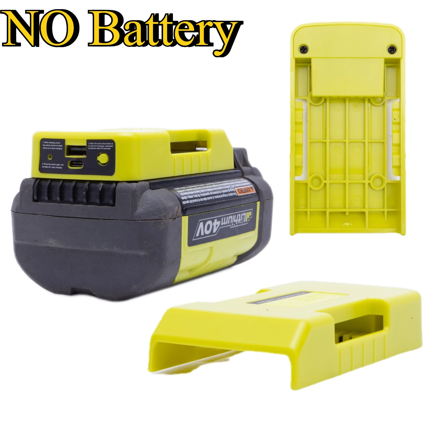 Mobile Phone Portable Power Bank For Ryobi 40V Li-ion Battery Adapter Uses USB And Type-C Interface For Fast Charger