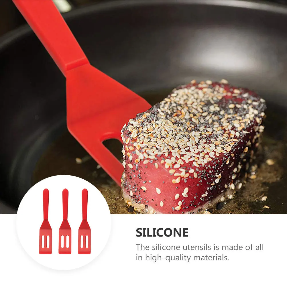 

3Pcs Nonstick Silicone Baking Shovel Kitchen Tools Heat Insulation Easy Clean Storage Gift for Home Cooking Red
