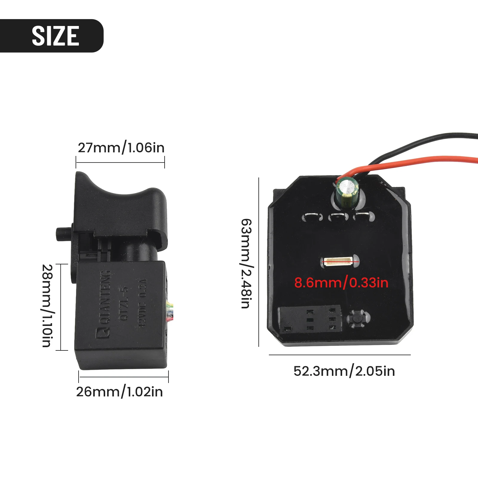 Imagem -06 - Brushless Motor Chave Habitação Shell Chave Elétrica Shell Switch Acessórios Ferramenta Da-yi 2106