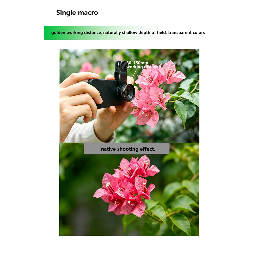 Handy-Kameraobjektivfilter, 135-mm-Makroobjektiv für Mobiltelefone, 30–150 mm Arbeitsabstand, Objektive für iPhone und Android. – Detail 10