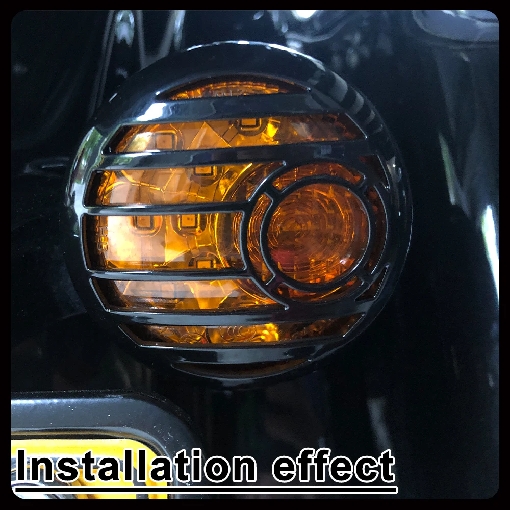 Motorcycle Chrome Turn Signal Light Kits Bezels Indicator Lens Cover for HARLEY FLTR FLHT FLHTK FLHX FXLRS Turn Signal Housing