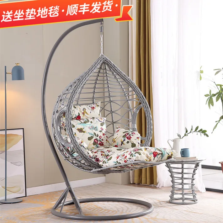 Swing Balcony Adult Hanging Basket Rattan Chair Indoor Outdoor Lazy Household Hammock Bird's Nest Foot Pedal Cradle Lounger