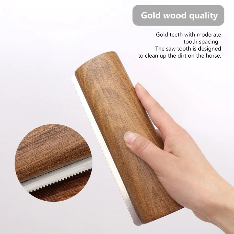 Wooden Handle Horse Shedding Brush Horse Hair Brush Scrapers Pet Hair Removal Tool