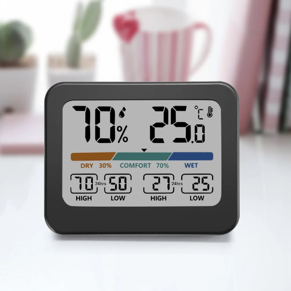 Indoor Temperature Humidity Meter Home Color Screen LCD Digital Thermometer Hygrometer Sensor Gauge Weather Station Thermometer