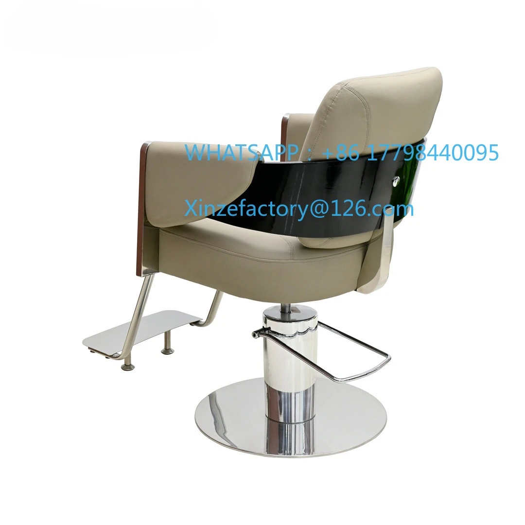 Friseurstuhl, Friseurstuhl für Internet-Promi, spezieller Friseurstuhl für Friseursalons, Hebesitz, permanent gefärbtes Beige