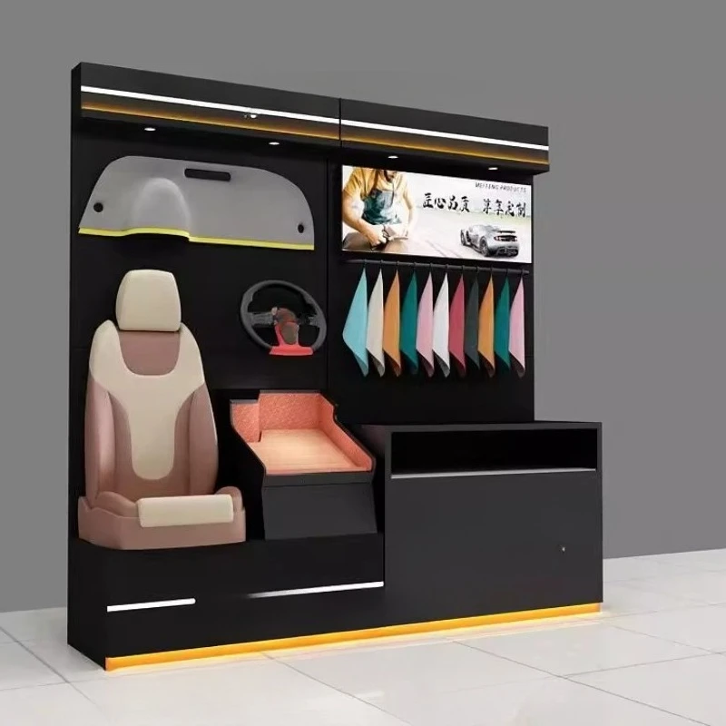 Car soft bag floor mat display stand 360 aviation materials display cabinet belongs to paint seat display shelf storage