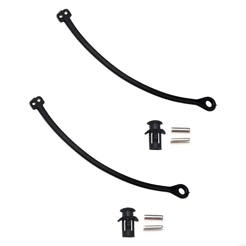Cap Tether Replacement Set, 2 Piece Black Plastic Repair for Restoring Door Cap Connection During Vehicle Care