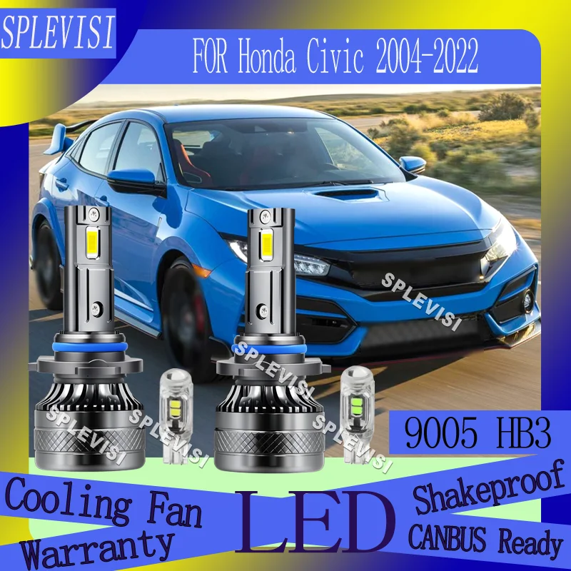 

Warranty High Beam 200W 20000LM Pure White LED HEADLIGHT For Honda Civic 2004 2005 2006 2007 2008 2009 2010 2011 2012 2013-2022