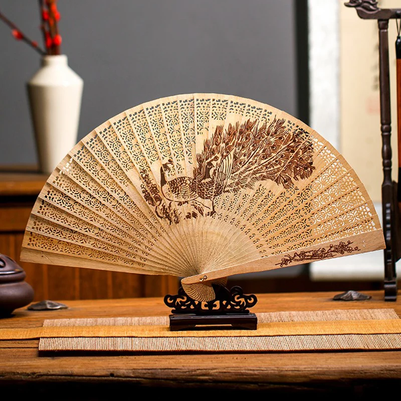 

Portable Hand Folding Fan Bamboo Women Silent Chinese Folding Fan Ebony Manual Ventilador Portatil Potente Decorative Furniture