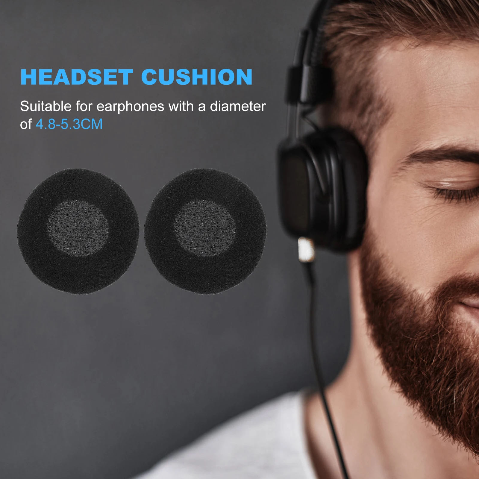

Soft Skin-Friendly Replacement Ear Cushions Headphone Pads Headset Noise Blocking Breathable Durable Comfort For All-Day