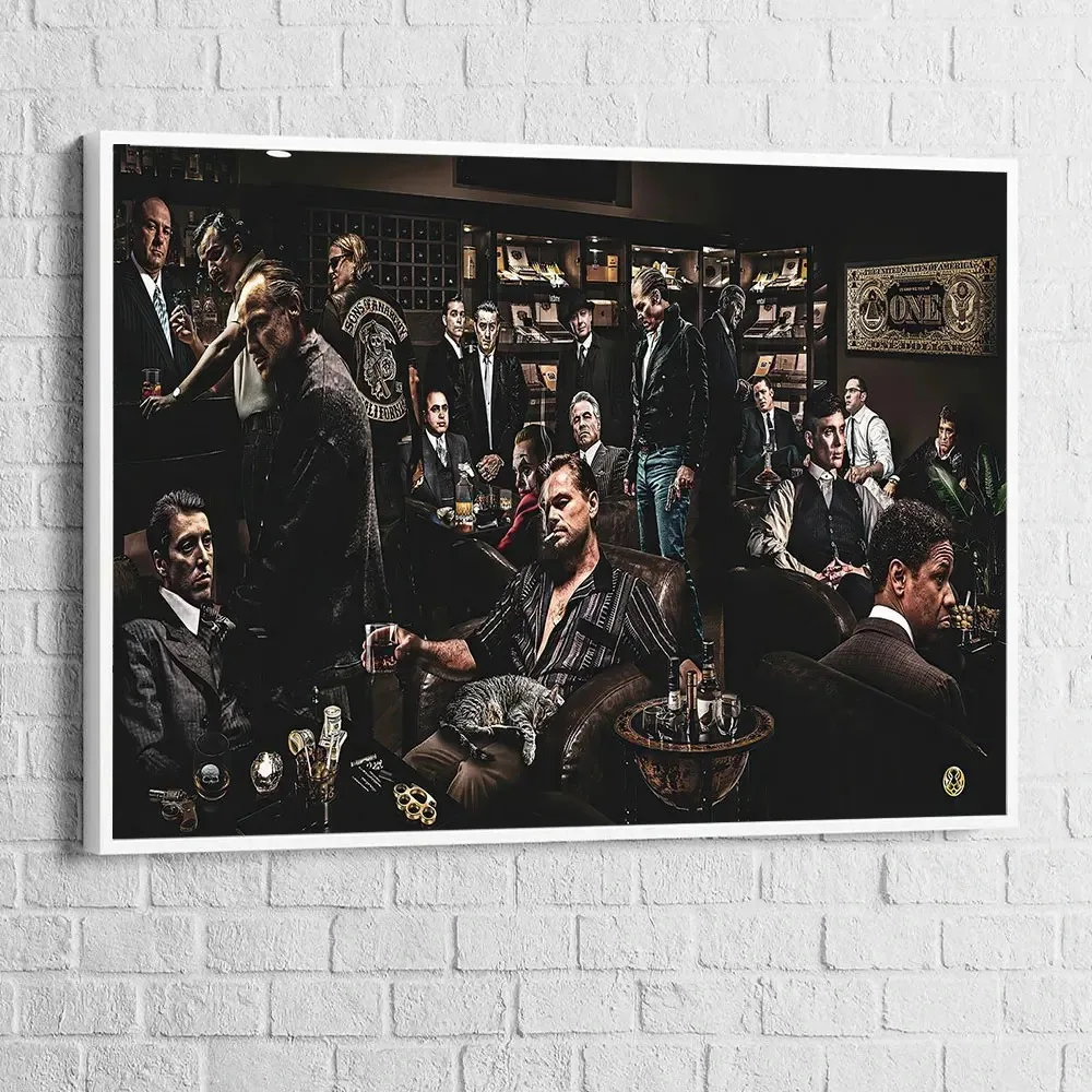 Classic Movie Legends Gangsters Poster and Print Canvas Wall Painting Art Godfather Character Picture for Living Room Home Decor