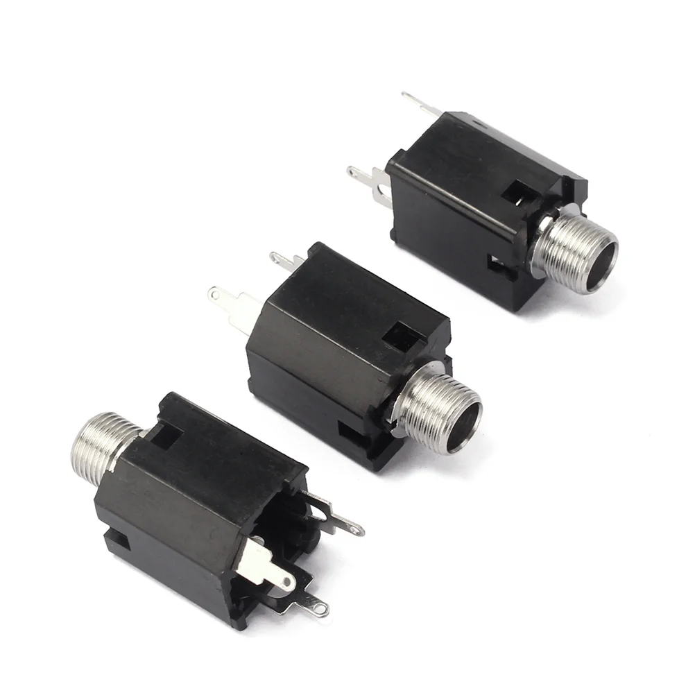 

10 pcs Cylinder Endpin Jack 1/4 Inch 6.35Mm Stereo Phone Plug For Guitar Bass Output Input Socket Guitar Jack Socket Instrument