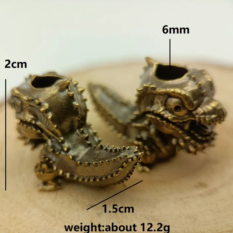 Cute Dinosaur Brass Knife Beads EDC Outdoor Paracord Handmade DIY Bracelets Accessories Umbrella Rope Woven Lanyard Pendants ﻿ ﻿