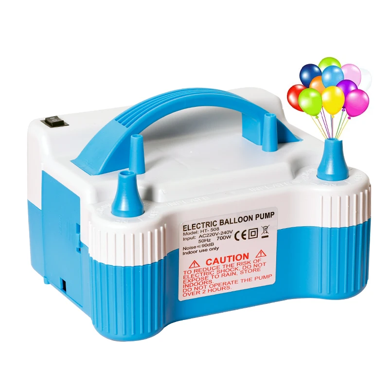 

220V Electric Balloon Air Pump Inflator Dual-Nozzle Latex Globos Machine Blower for Birthday Party Arch Column Stand Inflatable