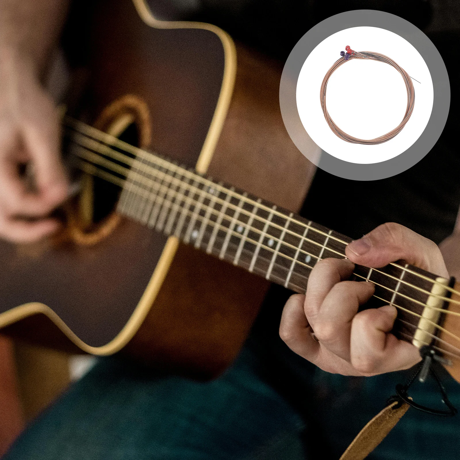 6pcs Acoustic Strings Folk Strings Replacement Metal String Durable Pack For Folk Guitar Repair Music Performance Guitar