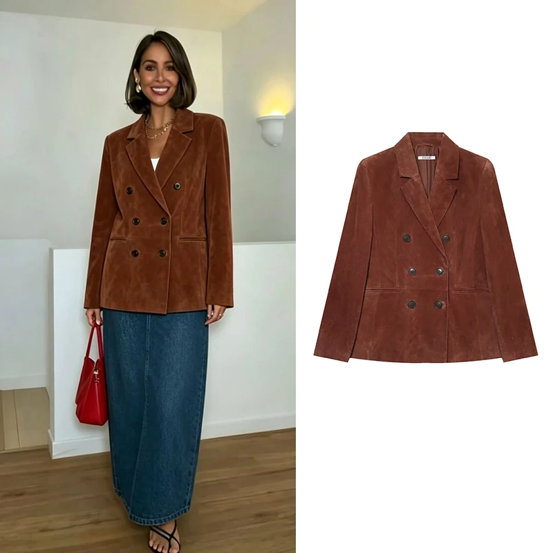 Autumn New Women's Blazers Jackets 2026 New Women's Slim V-neck Office Elegant Youth Blazers Chic Fall Travel Warm Street Jacket