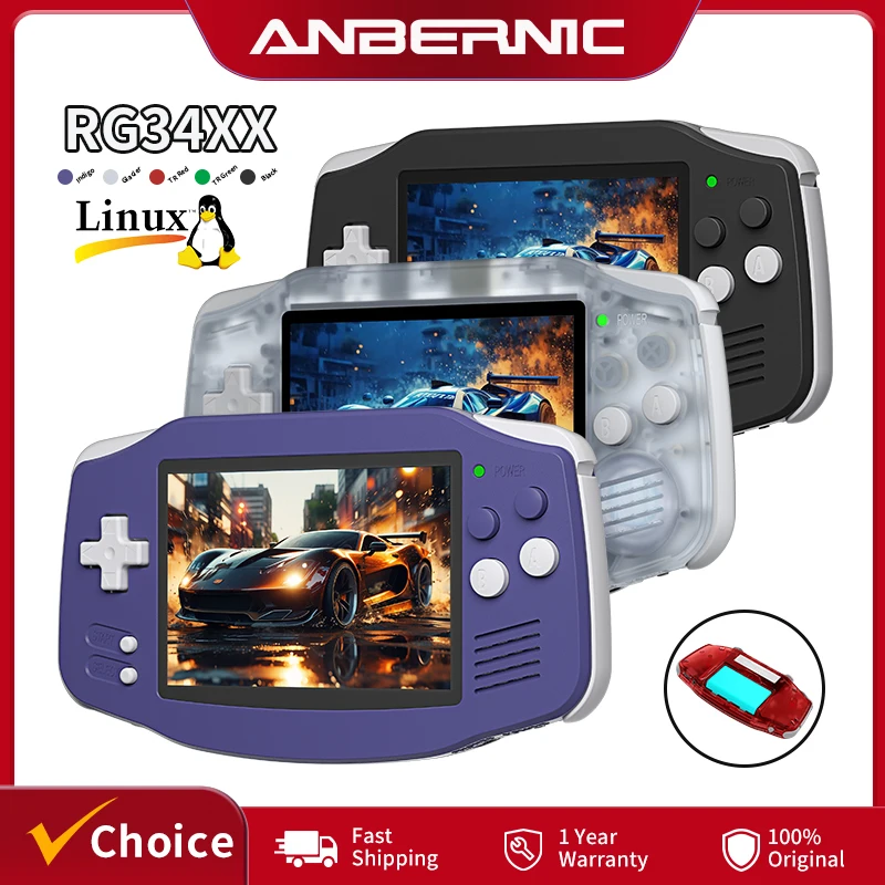 Anbernic RG34XX Retro Handheld Game Console 3.4 IPS Linux 64bit 3500mAh Portable Games Player Support Streaming WIFI HD-TV Out