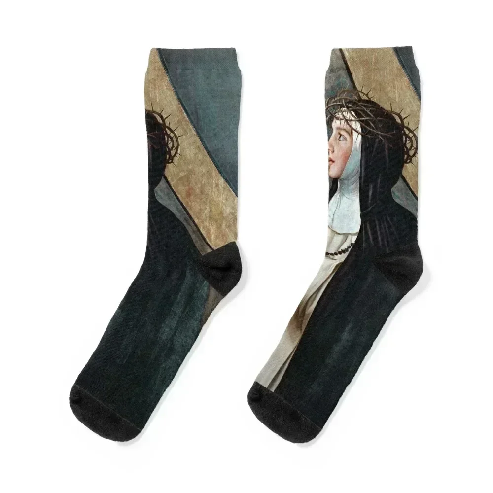 

St Catherine of Siena Socks sheer tennis Stockings compression new year Socks Men's Women's cool cute summer Men Socks Women's