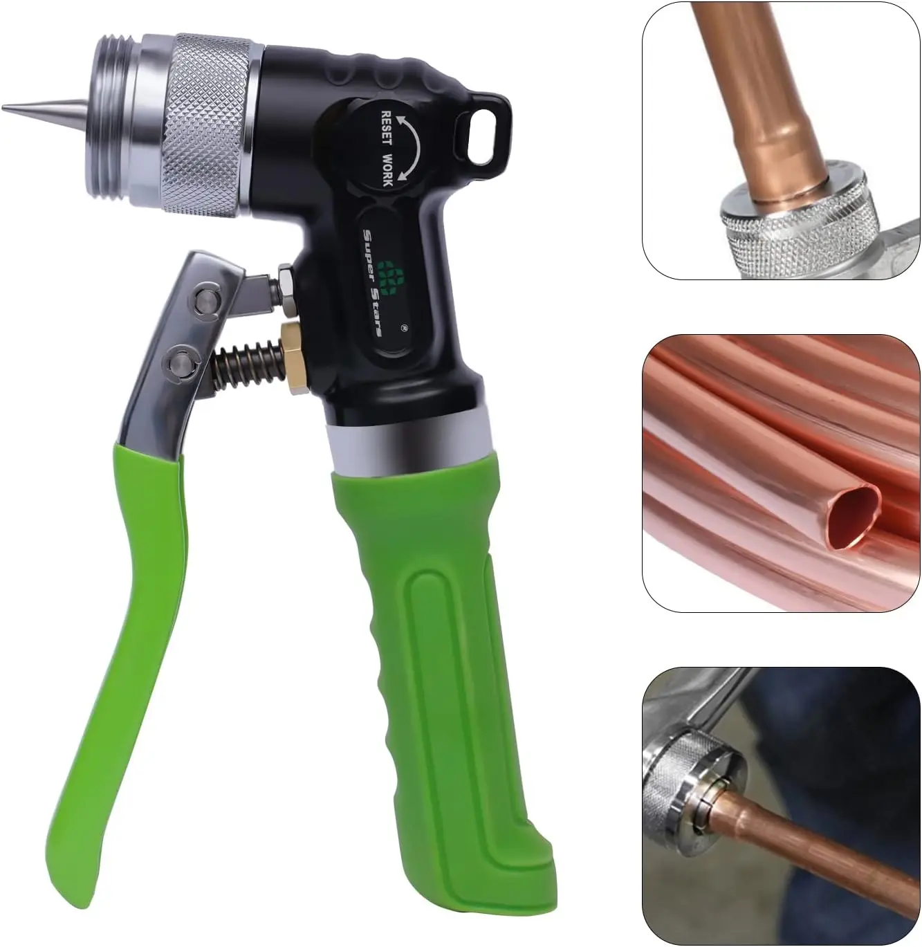 

Hydraulic Tube Expander Compact Swaging Tool Kit, ST-300A Hydraulic Expander Deburring Tool with Tube Cutter&7 Expander Heads for 3/8 to 1-1/8 Inches Copper Pipes Air Conditioning Copper