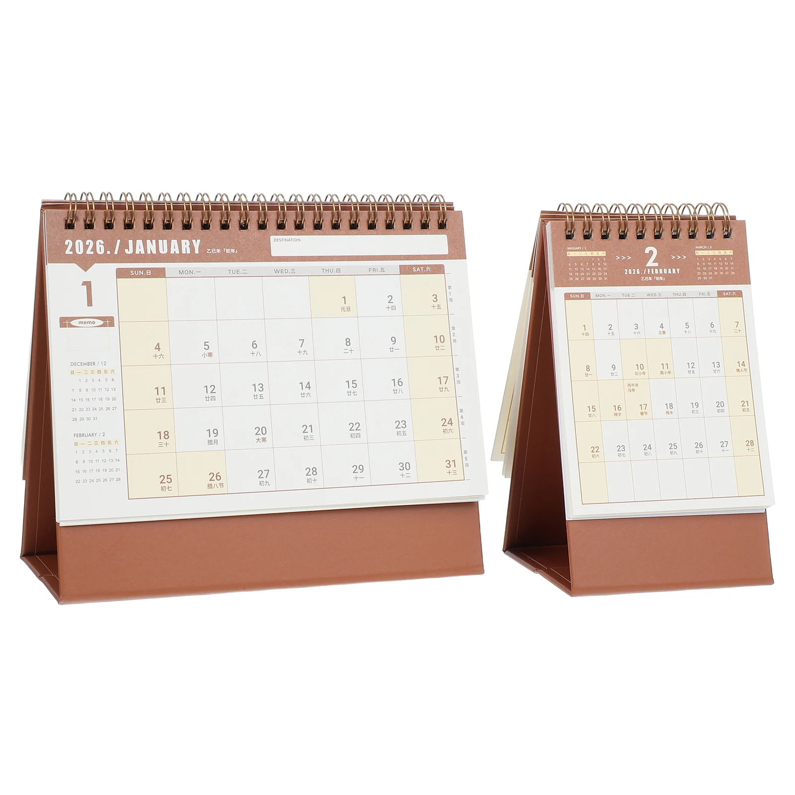 

2pcs Desktop Standing Flip Thick Paper Daily Planner Office Home Organizer Large Desk Calendar 2026 12 Months Calendar 2026 For