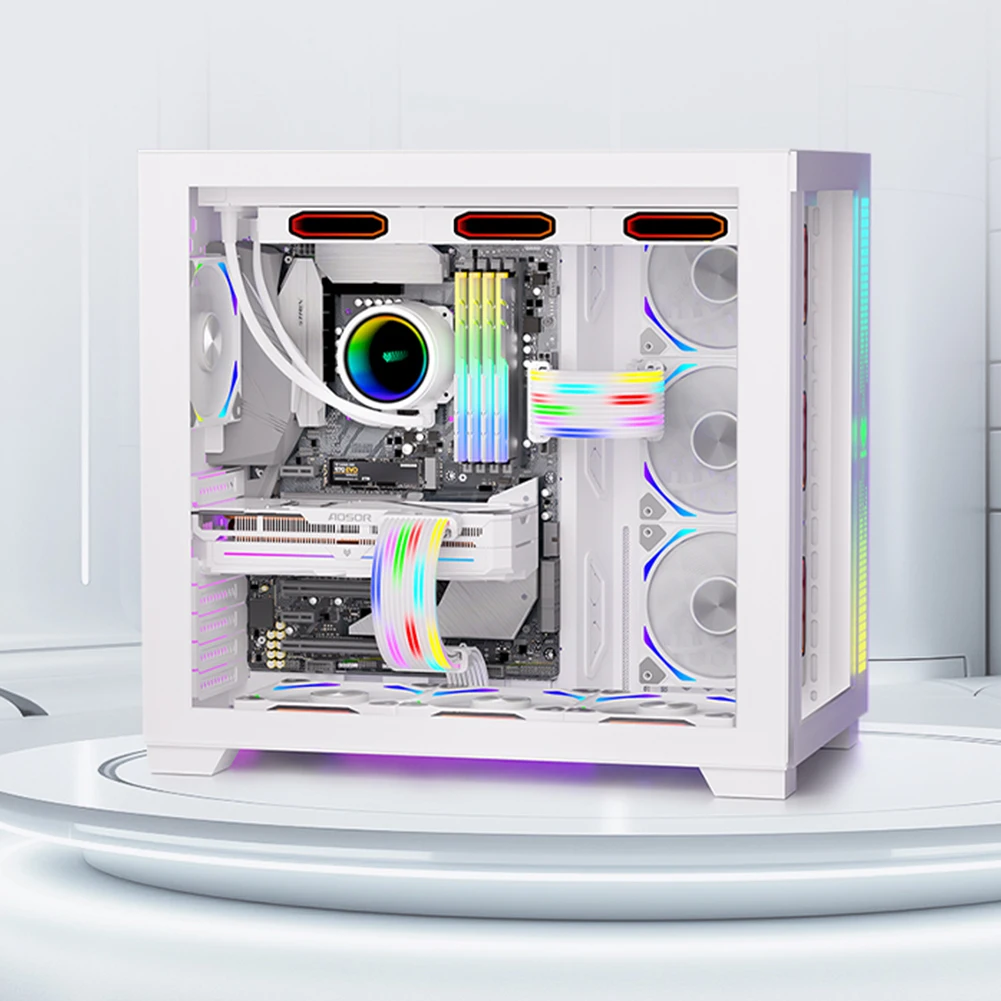 ARGB 마더보드 전원 공급 케이블, 부드러운 실리콘 튜브 포함, 8 핀 ARGB 익스텐션 케이블, RGB PSU 케이블 연장, 24 핀, 5V