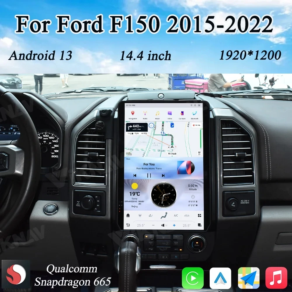 14.5” Android audio For Ford Raptor F150 2015 2016 2017 2018 2019 2020 Android 14 Eight Core 8+256G Car Multimedia Player