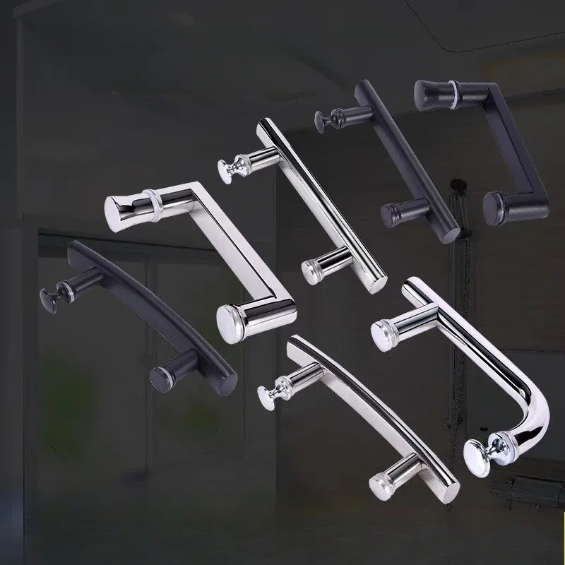 Bathroom Glass Door Sliding Door Handle Hole Spacing: 145mm Bathroom Door Handle - Stainless Steel 304. view 2