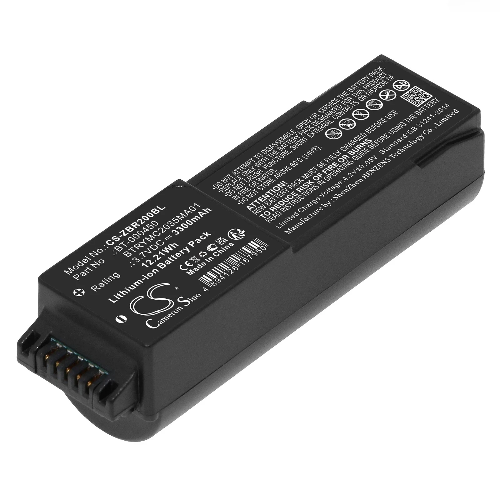 3.7V 3300mAh Barcode Scanner Battery BT-000450 BT-000450-67 BTRYMC2035MA01 for Zebra MC20