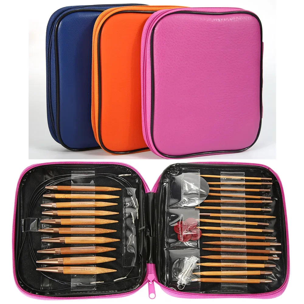 12/20/26Pcs Aluminium Circular Kntting Needle Set Detachable Ring Crochet Hook Set Yarn Weave Knitting Tools Sewing Accessories