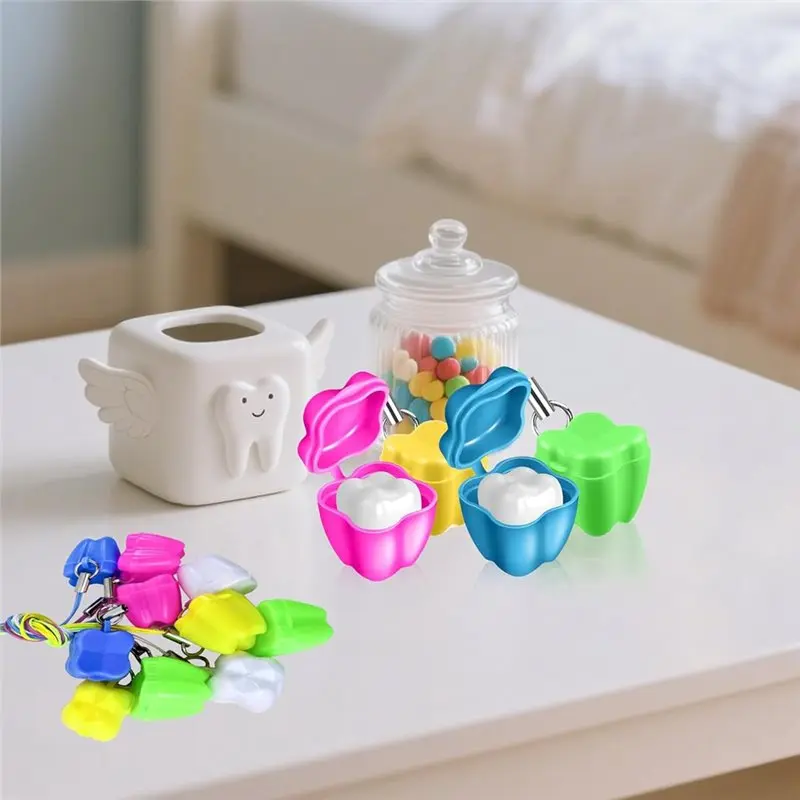 N96R For Tooth Saver Necklaces 50 PCS For Lost Teeth Milk Teeth Storage Cases For Tooth Fairy Bag Small Box