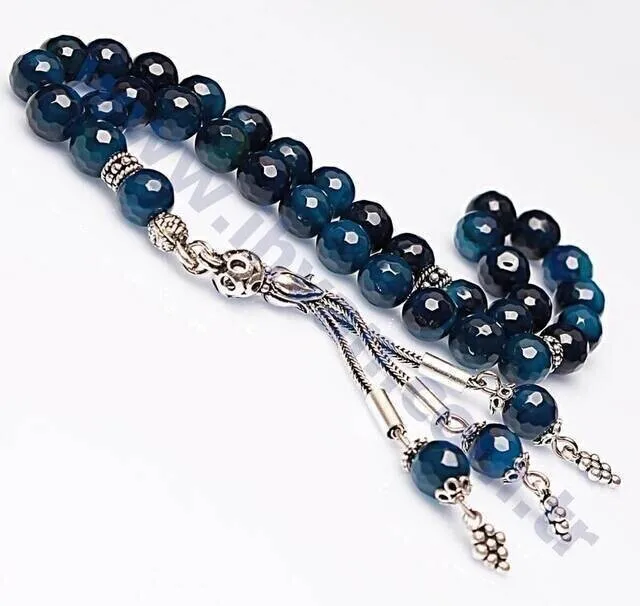 IQRAH Agate Stone Rosary (925 SETTING SILVER Fasetler)