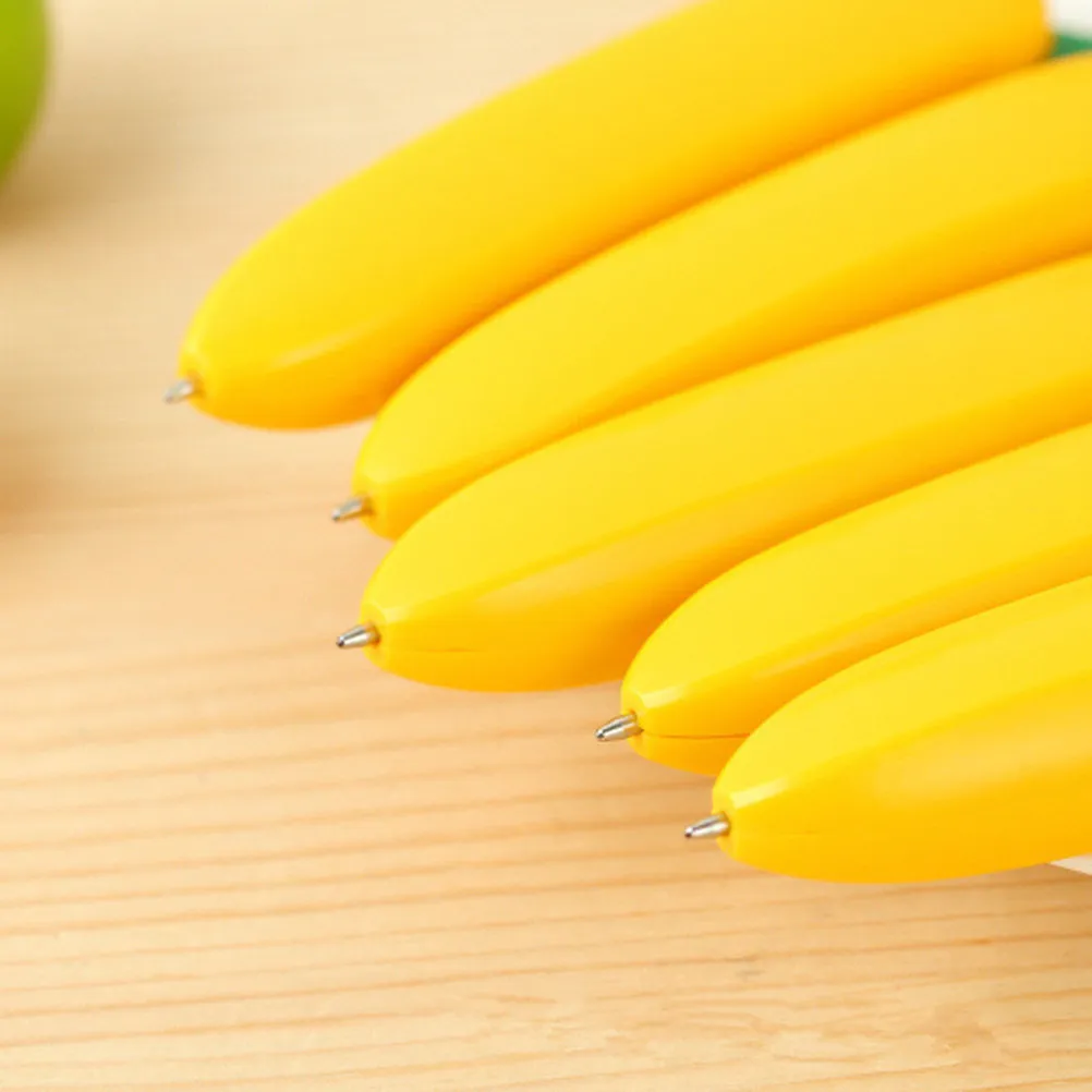 

5Pcs Banana Design Ballpoint Pen Creative Smooth Writing School Office Home Student Kids Stationery Gift Banana Ballpoint Pens
