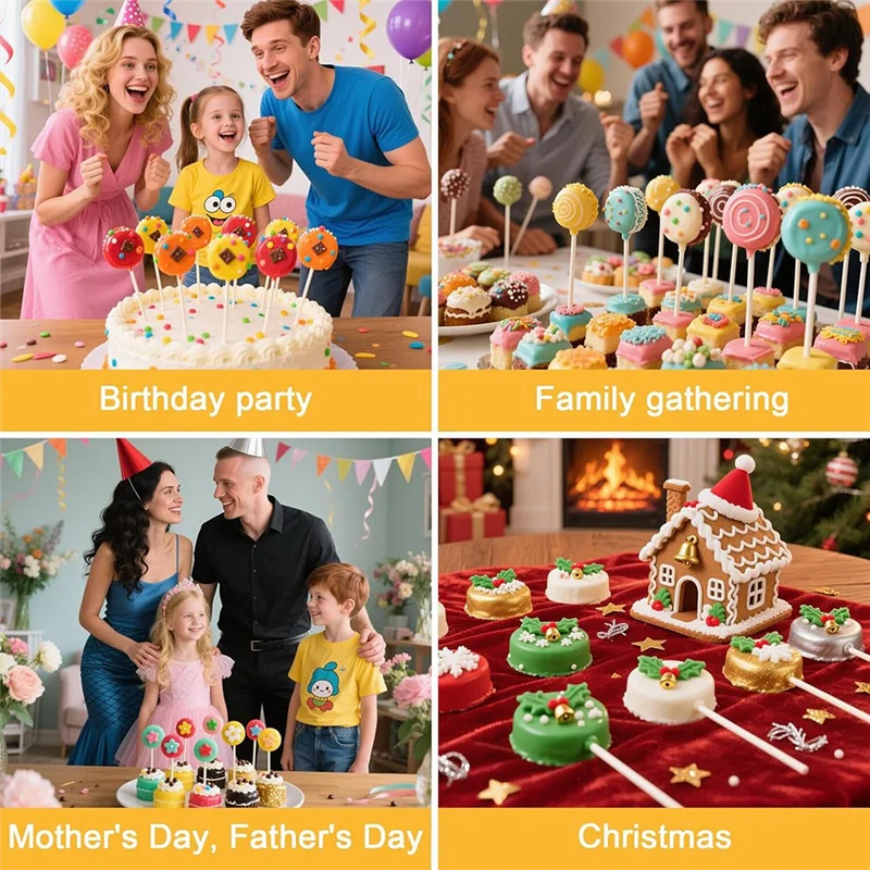 ABKP-Round Cake Cutter, Circle Cake Mold Kit And Pusher Cake Maker With Sticks, Cake Supplies Accessories, Baking Tools