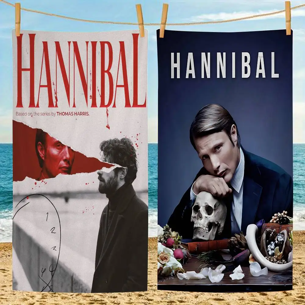 H-Hannibal Classic Vintage Big Microfiber Beach Towels Quick Dry Towel Sand Beach Towels Pool Towel for Travel Swim Pool Yoga