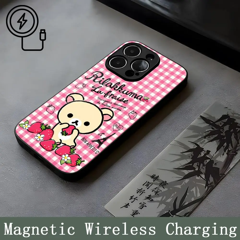 Capa de telefone Rilakkumans com vidro de magnetismo forte, capa para iPhone 14Pro Max, 16, 13, 12, 15, 11 Pro, XS Max, Plus, Mini