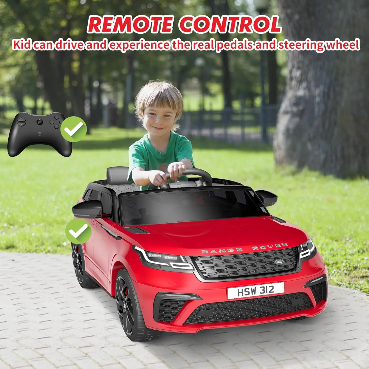 سيارة كهربائية 12 فولت، ركوب بمقعدين على سيارة للأطفال، مع جهاز تحكم عن بعد للوالدين وتشغيل قضيب السحب، وضع الروك، أضواء LED وMP3 #2