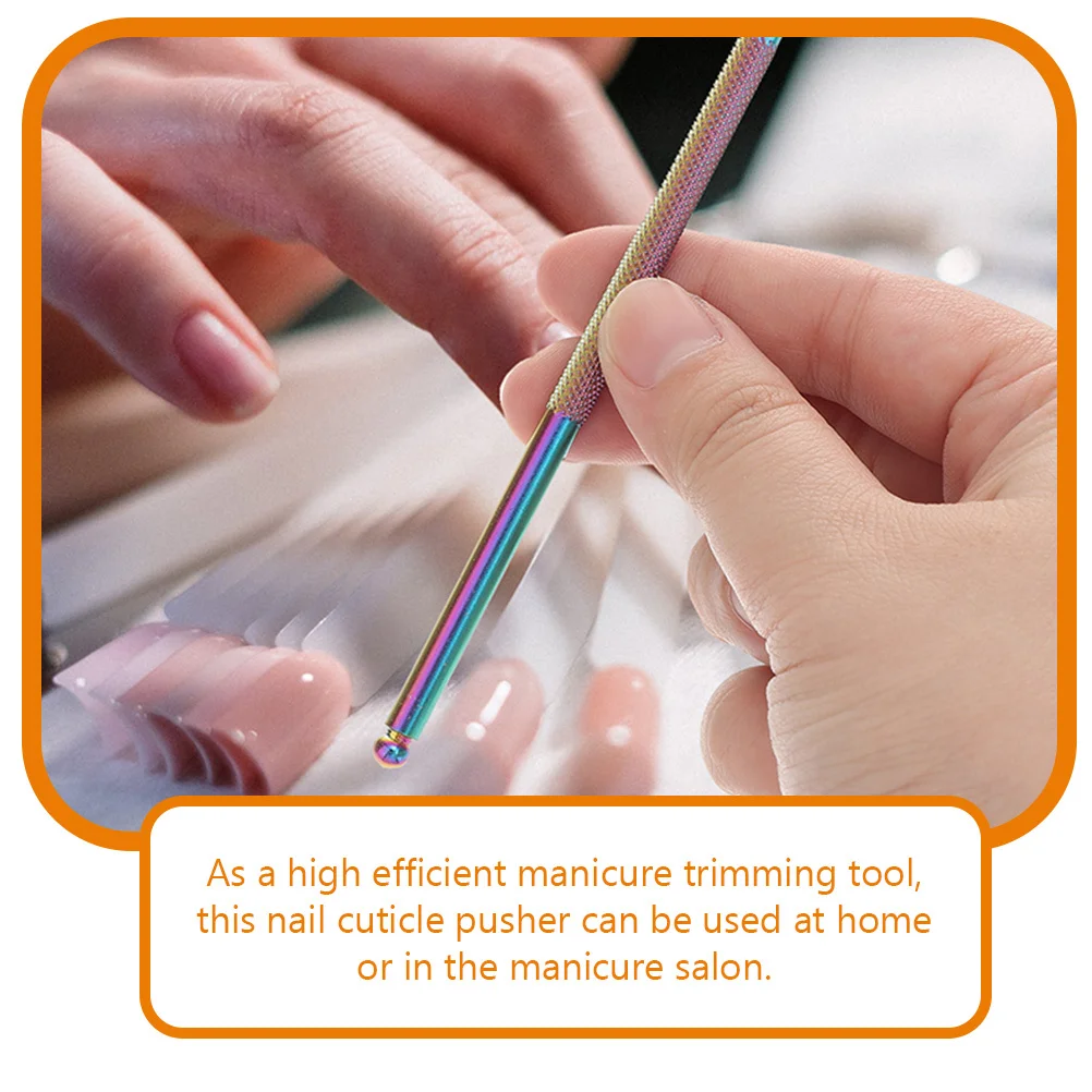 2 قطعة أداة انتهازي للبشرة من الفولاذ المقاوم للصدأ مكشطة أظافر مزدوجة النهاية لمزيل طلاء الأظافر الجل لوازم الأظافر الاحترافية #6