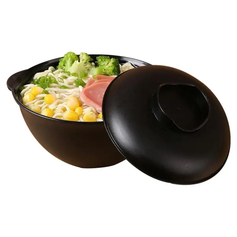 Microwave Ramen Bowl With Lid Large Capacity Heating Soup Bowls Convenience Food Mixing Bowls Easy To Boiling Noodle Porridge