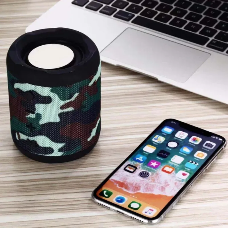 Altavoz Bluetooth inalámbrico único, cañón de acero pequeño, graves pesados, Mini portátil con cordón, compatible con tarjeta TF USB