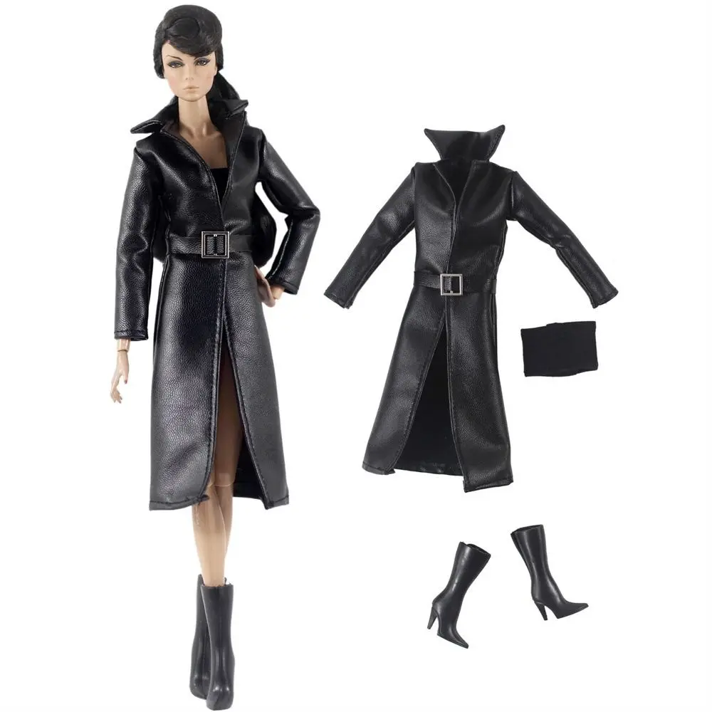 Vestido de muñecas multiestilo DIY, ropa informal, ropa de moda para niñas, chaqueta de cuero PU para muñecas BJD 1/6/muñecas de 30cm
