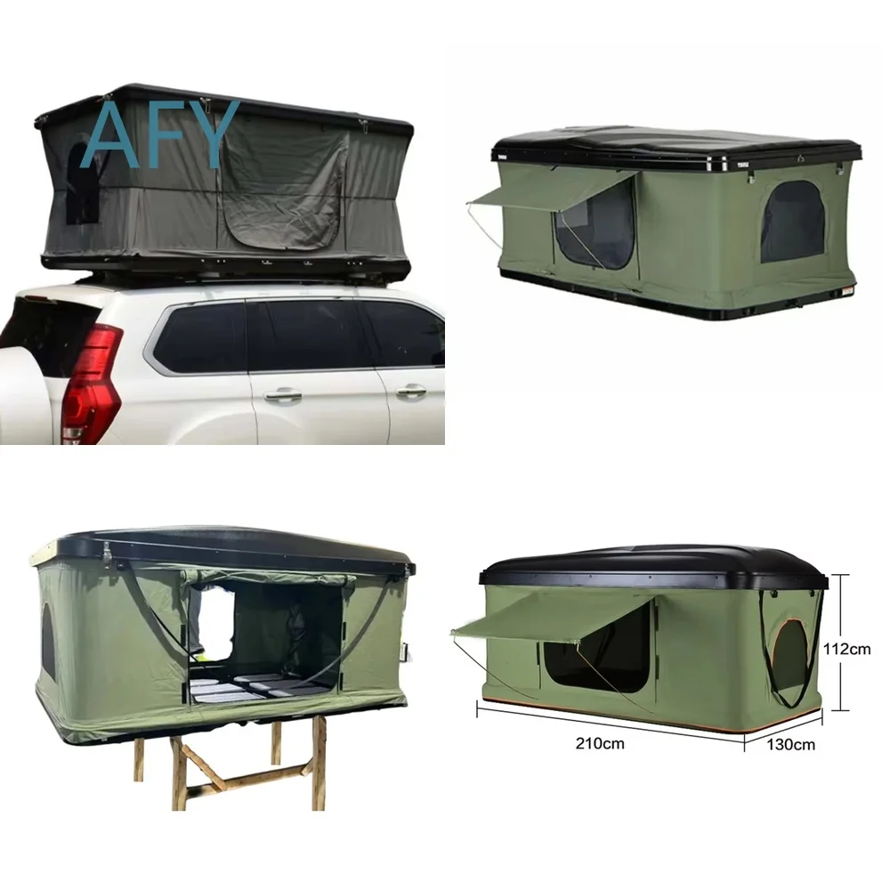 Foldable Roof Tent for SUV Off-Road Vehicles 4x4 Camping Gear with Roof Rack Mount Lightweight Waterproof Rooftop Shelter for