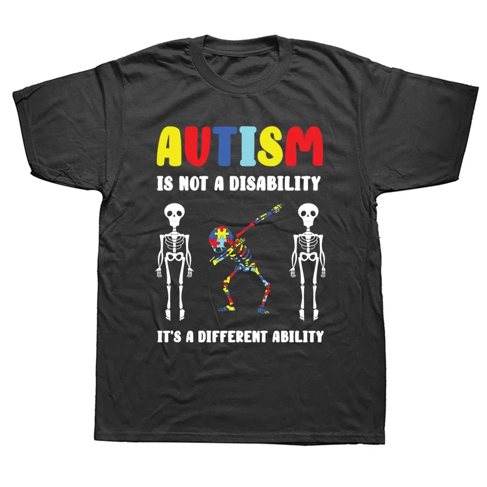 Aesthetic Neurodivergent Tee Shirt Social Worker Top Autism It's Not A Disability Funny Skeleton Autism Awareness T-shirt