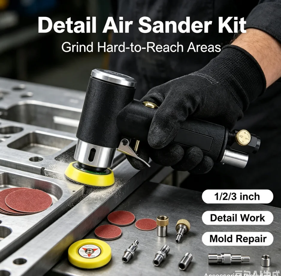 2-3in Air Polishing Machine 25Pcs 15000rpm Pneumatic Grinding Sander 4.0cfm 90psi Mini Car Polisher Tool Power Tool Accessories