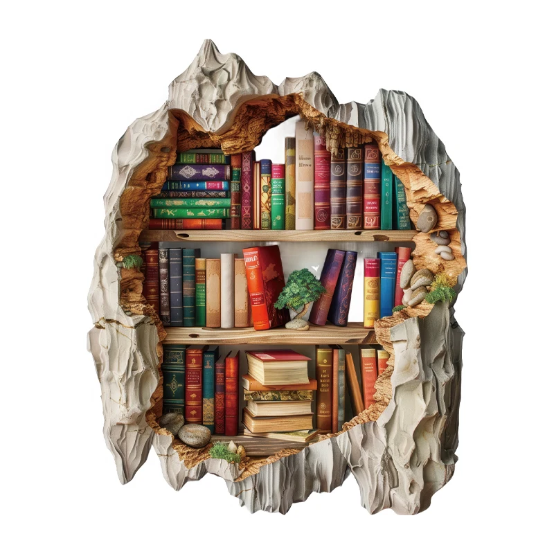 

Bookshelf book wall sticker self-adhesive wall cover ugly block hole dormitory bedside desk sticker decoration layout study
