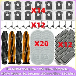 Fit For MOVA V50 Ultra/V50 Ultra Complete, MOVA Mobius 60, Dreame L50 Pro Ultra/ L50 Ultra RLL94CE Brush Filter Mop Cloth Bag