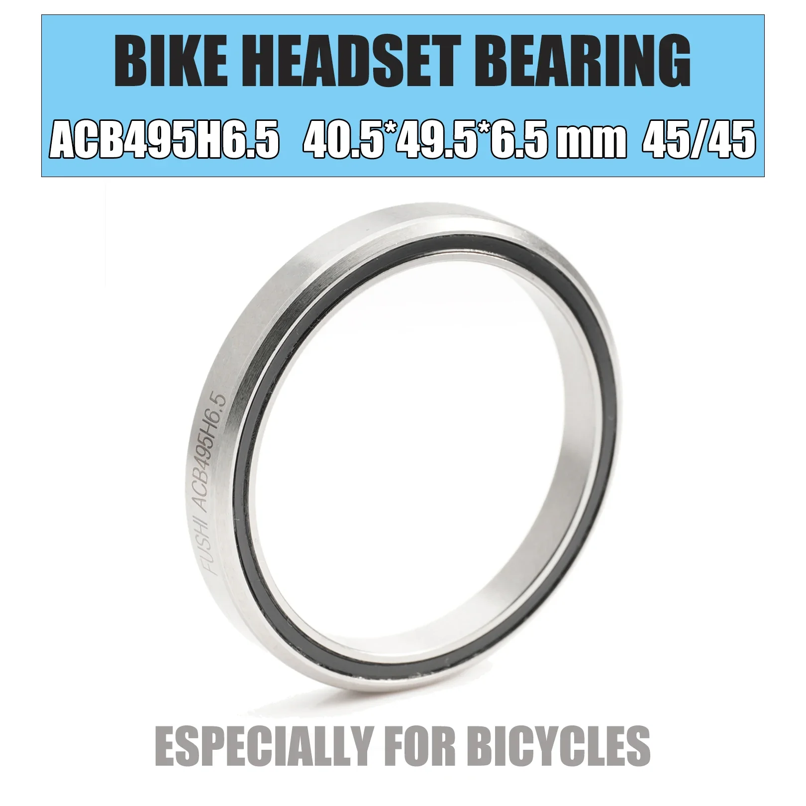 ACB495H6.5 1PC Road Bike Headset Bearings 40.5*49.5*6.5 mm 45/45 Degree Chrome Steel Tapered Upper Lower ACB Bearing Set