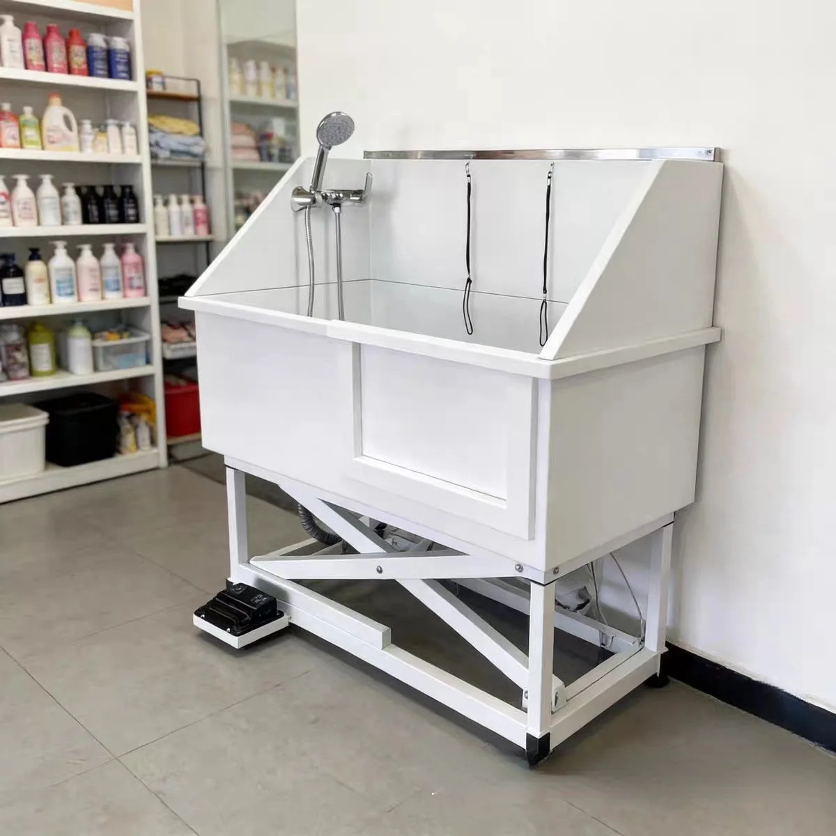 Stainless steel dog bath tub for both , pet shop bathtub
