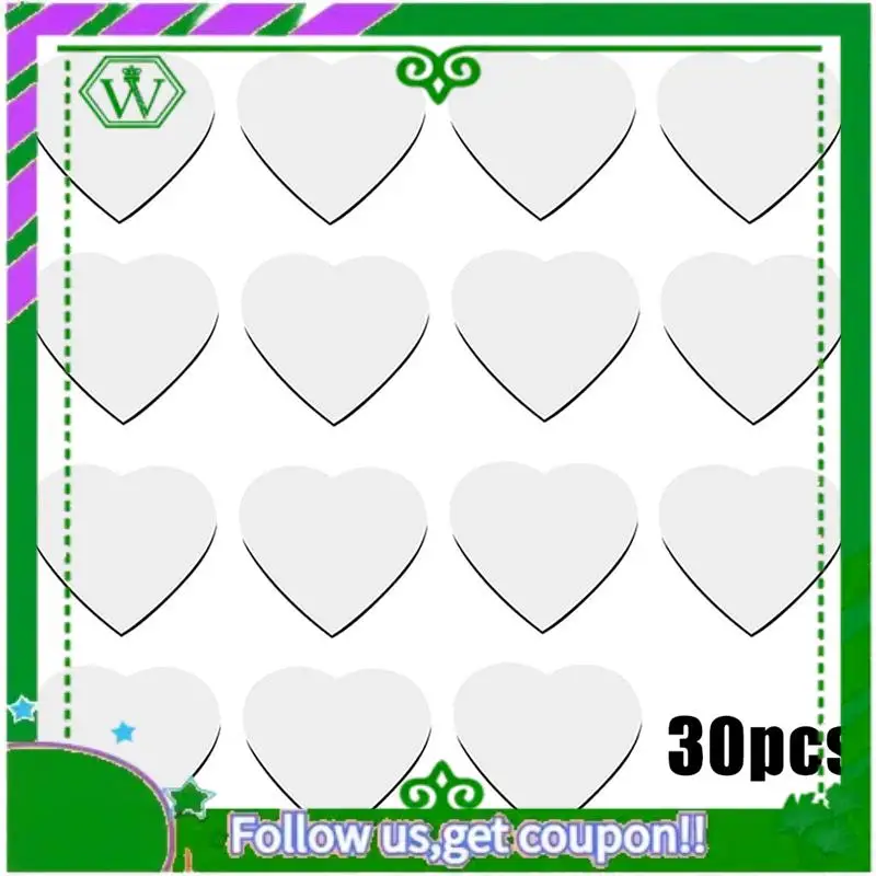 

ABIK-30Pcs Wedding Valentines Day Refrigerator Magnets Love Heart Wall Door Decoration White
