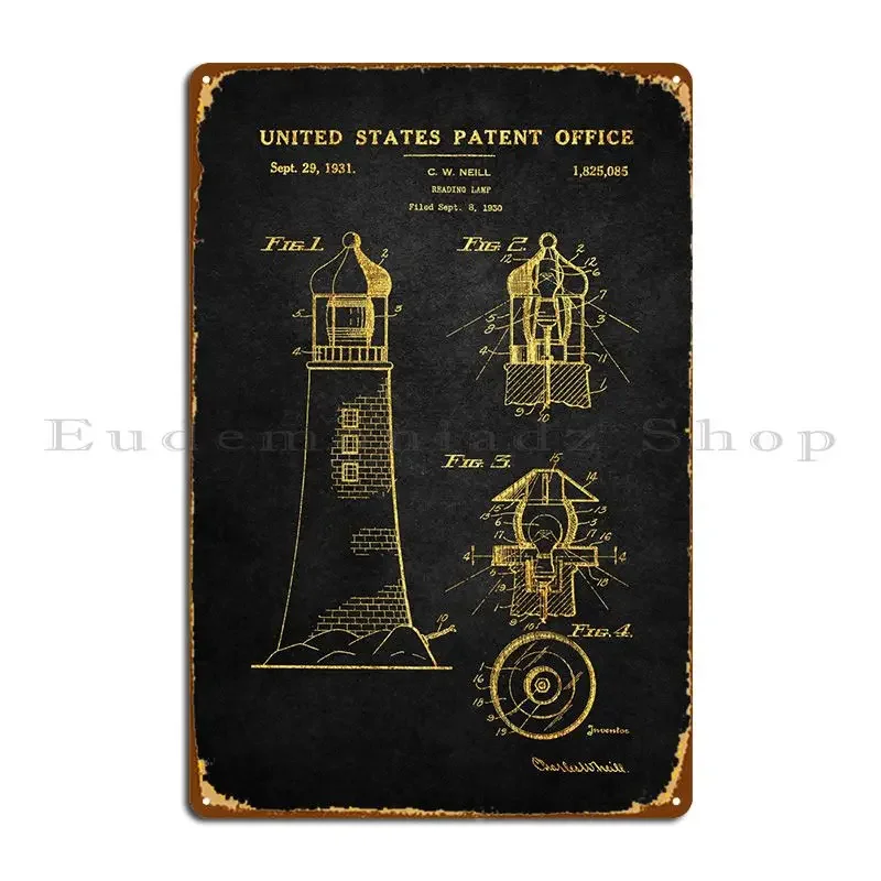 89 Lighthouse Patent Prin Metal Sign Wall Mural Club Pub Wall Cave Print Tin Sign Poster